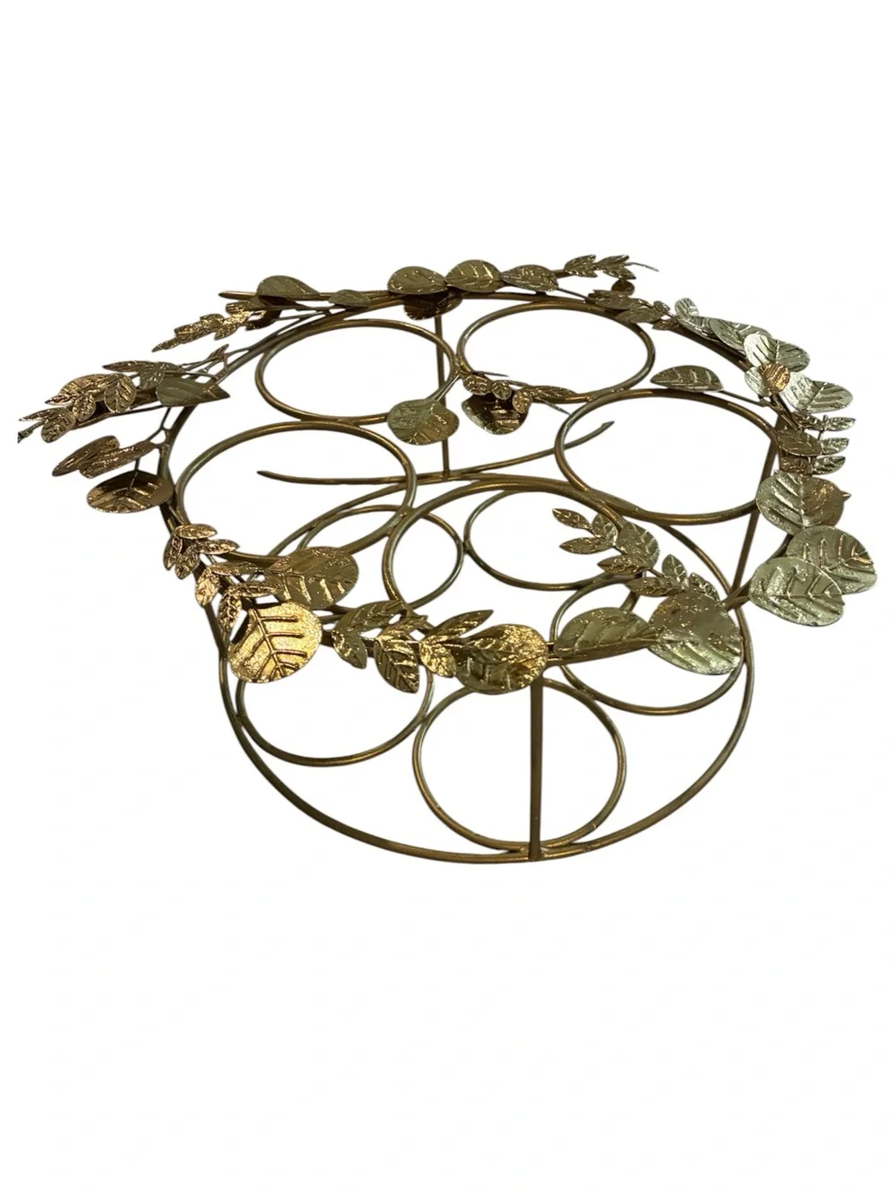 Anthropologie Gold Leaf Metal Wine Rack